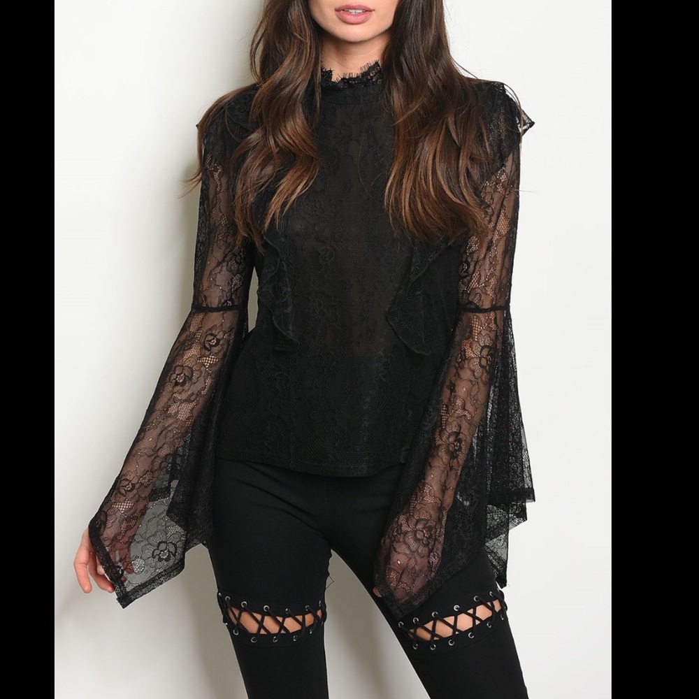 Black Lace Victorian Blouse